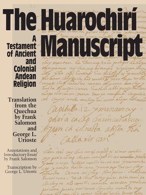cover image of The Huarochiri Manuscript
